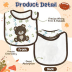 7Pcs Cotton Waterproof Baby Bibs Hook Loop Closure Newborn Bib Keepsake Baby - Image 3