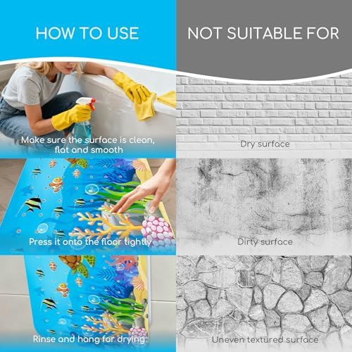 Baby Bath Mat for Tub, Non Slip Kids Bath Shower Mat - Image 6