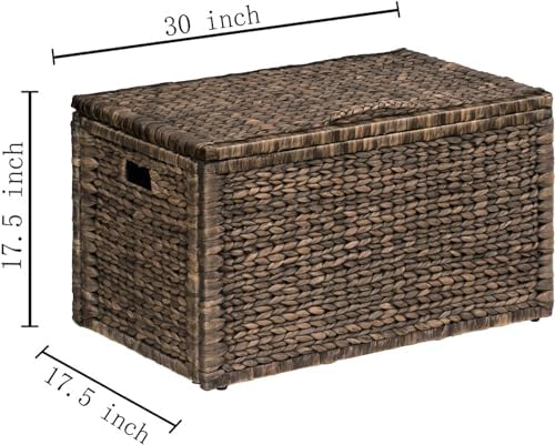 eHemco Water Hyacinth Wicker Storage Trunk, 30x17.5x17.5 - Image 7
