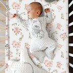 Hahafelt 3 Pcs Pink Floral Baby Crib Bedding Set - Image 6