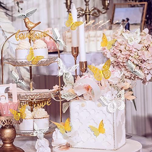 SAOROPEB 3D Butterfly Wall Decor 48 Pcs 4 Styles 3 Sizes, Butterfly Birthday - Image 3