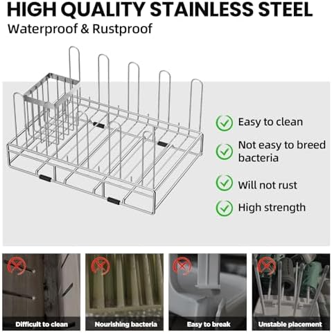 Baby Bottle Drying Rack Organizer Stainless Steel - Image 3