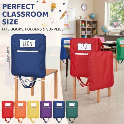 24 Pcs 2 in 1 Chair Pockets for Classroom - Image 3