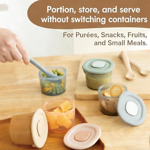 Moonkie Silicone Baby Food Containers | 4 oz Baby Food Storage Jars - Image 6