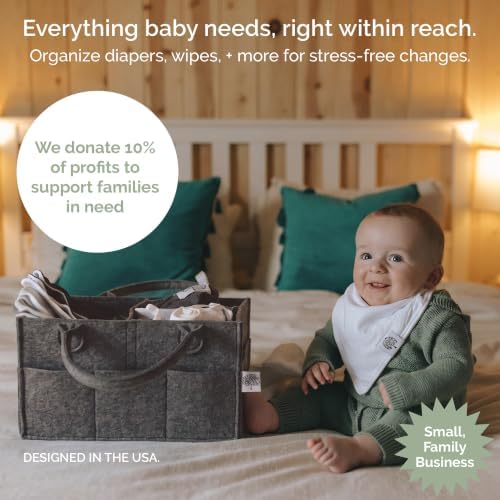 Parker Baby Co. Felt Diaper Caddy Organizer - Image 2