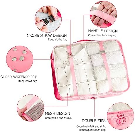 LANSKLBD 6/8 Set Packing Cubes for Suitcases Travel Luggage Packing Organizers - Image 6