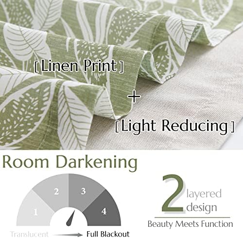 Vangao Floral Valances for Windows Leaf Green W50 X 16L 1 Panel - Image 3