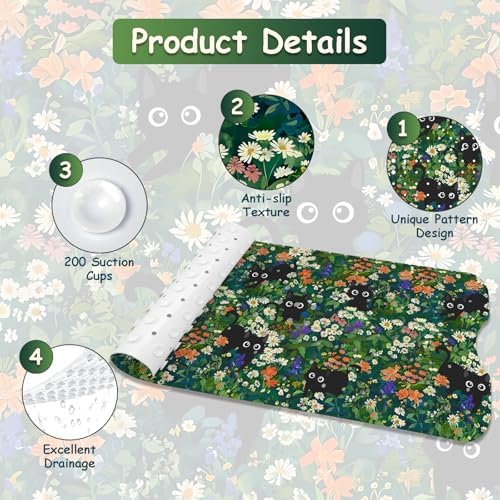 Non Slip Bathtub Mat, Cat Bath Mat - Image 4