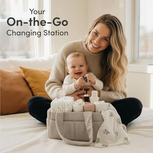 PUTSKA Baby Diaper Caddy Organizer, Nursery Basket - Image 3