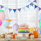 G2PLUS Cotton Fabric Bunting Banner, 9Ft Blue Triangle Pennant Banner Flag - Image 5