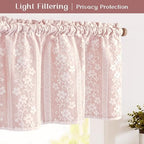 ASPMIZ Linen Pink Kitchen Tier Curtains 24 Inch Length, Double Layered Kitchen - Image 3