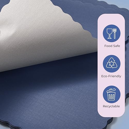 Fit Meal Prep 100 Pack Disposable Paper Placemats, 14 x 10 Inch Blue - Image 4