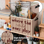 Red Stripe Boho Classroom Storage Bins Box - Image 5