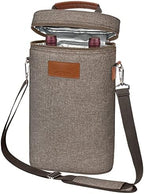 Tirrinia 2 Bottle Insulated Wine Tote Carrier Bag by Tirrinia