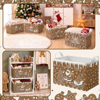 4 Pack Christmas Storage Bin Collapsible Large Christmas Gingerbread Storage - Image 5