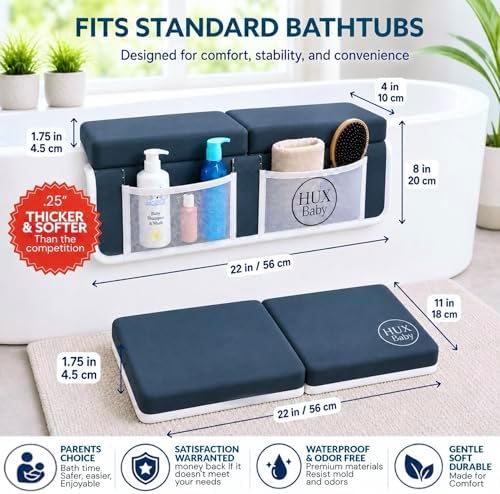 Comfortable Baby Bath Kneeler and Elbow Rest Pad Set, Non-Slip Bathtub Kneeling - Image 2