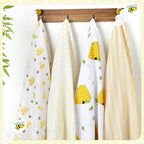 Peryiter 4 Pack Crib Sheets for Baby 52'' X 28" Yellow Bee Crib Sheet - Image 5