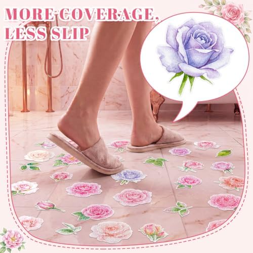 Fullhawl 30 Pcs Rose Non Slip Shower Stickers, Bathtub Safety - Image 5
