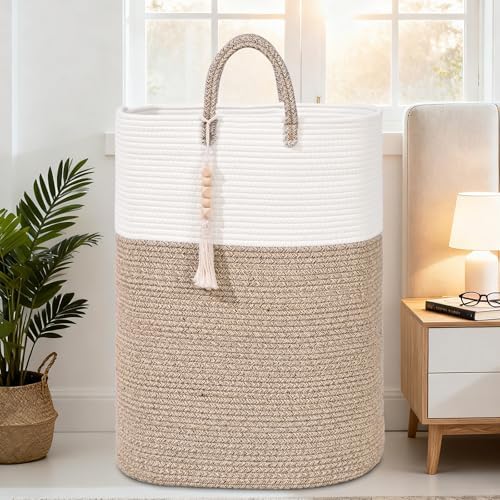 65L Woven Laundry Basket for Clothes, Large Rectangle Laundry Hampers - Image 5
