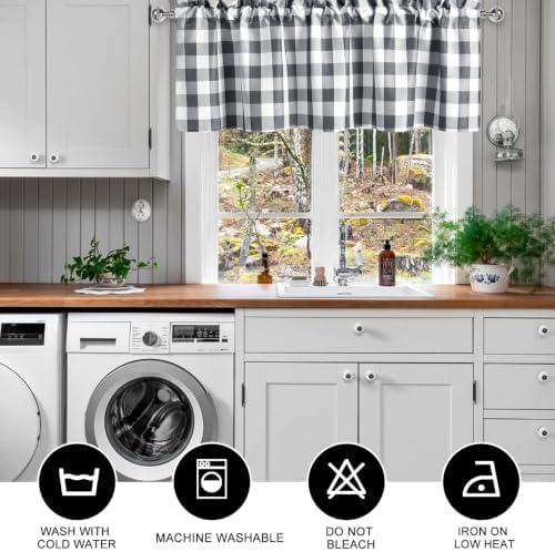 Hiasan Plaid Curtains Valances, 42W x 18L, 1 Panel - Image 6