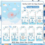 Baby Closet Dividers 8PCS, Nautical Themed Wooden Double-Sided Clothes Size - Image 5