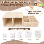Large Wicker Diaper Caddy Changing Table Organizer - Image 3