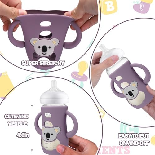 BUSOHA 3 Pack Silicone Sleeves for Avent Baby Bottles - Image 3