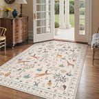 BESBLEE 5X7 Area Rug for Bedroom, Washable Animal Non Slip - Image 3