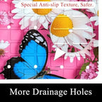 Shower Mat Non Slip, Butterfly Daisies Anti Slip Bath Mat - Image 2
