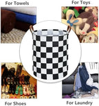MAIZMZ Checkered Flag Canvas Storage Basket 63L Waterproof Laundry Hamper - Image 6