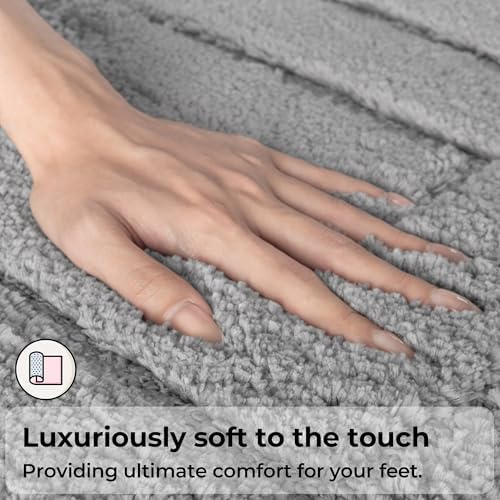 GRANNY SAYS Gray Bathroom Rugs Set 2 Piece, Soft Microfiber Bath Mats - Image 5