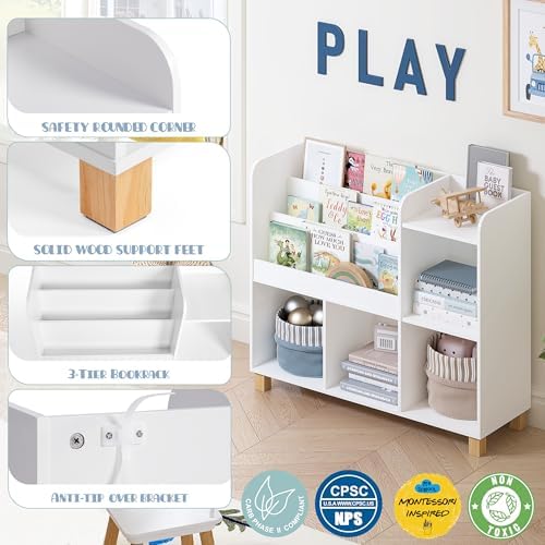 Spirich Kids Bookshelf and Toy Storage, Child Cube Organizer Bookcase Shelf - Image 6
