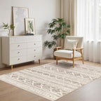 Nakagishi Boho 4x6 Area Rug Living Room Rugs Machine Washable Dark Brown - Image 2