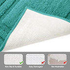 HOMEIDEAS Bathroom Rugs Sets 2 Piece, Super Soft Non Slip Bath Mat Teal - Image 5