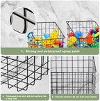 Greentainer 2 Pack Bath Toy Storage Organizer, Large Rustproof Metal Wire Basket - Image 5