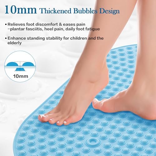 Blue Bath Mat for Tub Non Slip 27x15 - Image 4