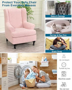 CRFATOP Wingback Chair Covers Stretch Armchair Slipcovers - Image 5