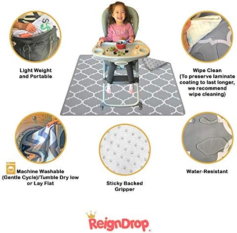 ReignDrop 54" XL Splat Mat for Under High Chair – Waterproof, Non-Slip Floor - Image 4