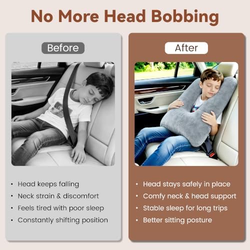 Kids Car Seat Travel Pillow, Toddler Neck Pillow - Image 2