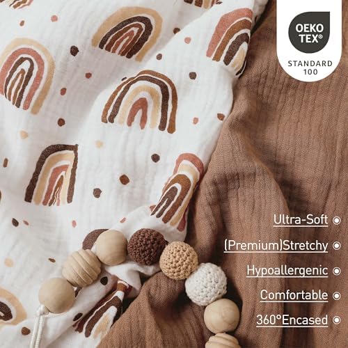 Muslin Bassinet Sheets 2 Pack, Universal Cotton Fitted Baby Mattress Sheet - Image 6