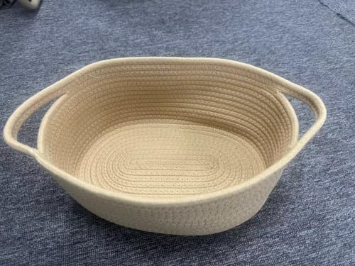 ABenkle Small Basket with Handles, Boho Decorative Rope Woven Dog Cat Toy - Image 5