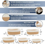 NaturalCozy 5-Piece Rectangle Storage Basket Set- Natural Cotton Rope Woven - Image 2
