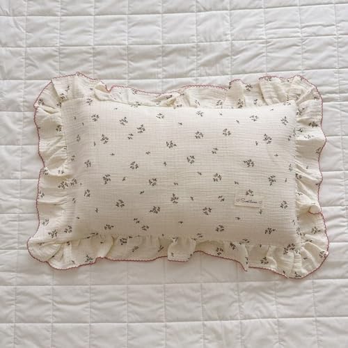 BuLuTu Floral Pillowcase Muslin Cotton, Standard Size 20"x26" - Image 5