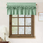 HIG 2 Pack Sage Ruffle Handcrafted Window Valances - Image 2