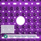 Large Square Shower Mat Bathtub Bath Mat Non Slip Purple 27"x27" - Image 5