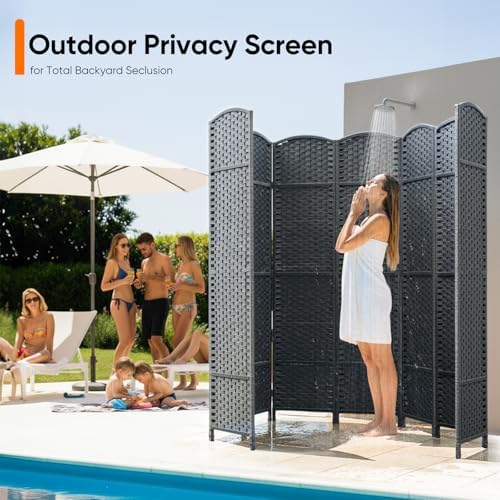 JOSTYLE Outdoor Privacy Screen 8-Panel Folding Room Divider Space Partition - Image 3