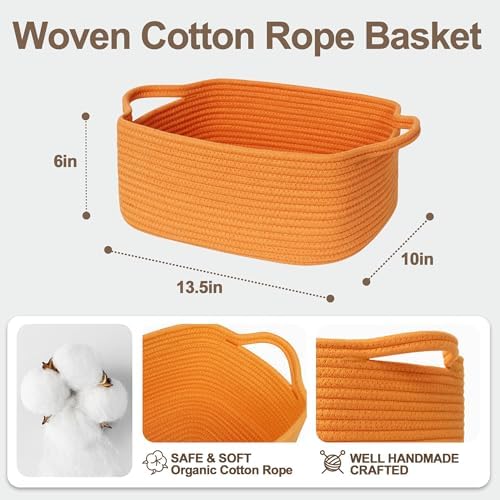 Cute Orange Woven Basket, Empty Gift Basket - Image 2