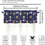 Cute Owls Valance Curtains for Window, Cartoon Animal Navy Blue Rod Pocket - Image 2