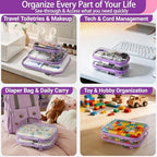 YQBRAO Clear Hard Shell Zipper Cases, 4 Small Cable Organizers - Image 3