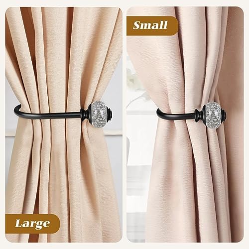 USFOOK Black Curtain Holdbacks, Decorative Drapery Tiebacks, 2 Pack/1 Pair - Image 6
